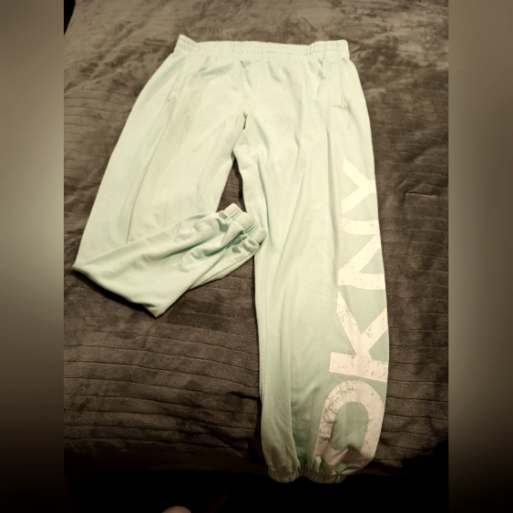 Women's Teal/Mint Green DKNY Sweatpants Joggers Lounge Pants Size M